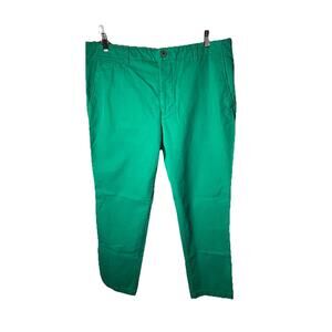 JCP Men’s Green Twill Pants 38x32 100% Cotton Straight Fit Casual Chinos
